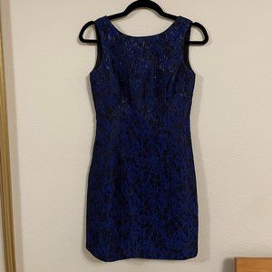 aidan by Aidan Mattox Navy Jacquard Mini Dress; Size 0